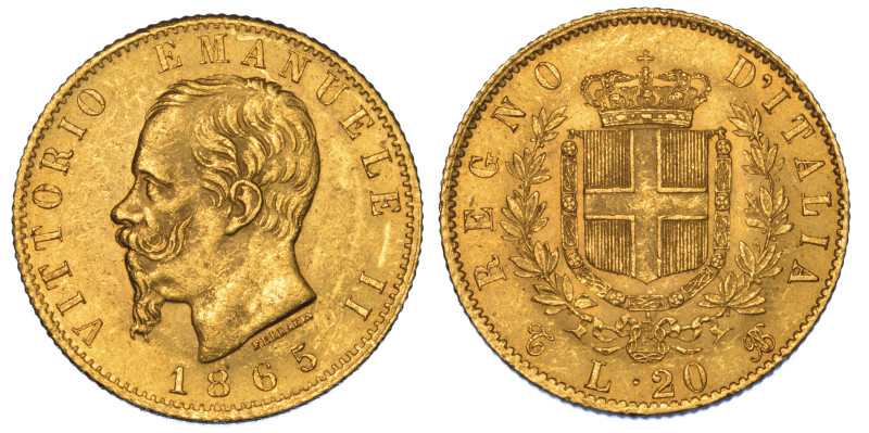 REGNO D'ITALIA. VITTORIO EMANUELE II DI SAVOIA, 1861-1878., 20 Lire 1865. Torino...