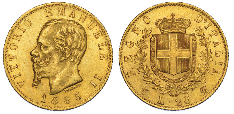 REGNO D'ITALIA. VITTORIO EMANUELE II DI SAVOIA, 1861-1878., 20 Lire 1865. Torino...