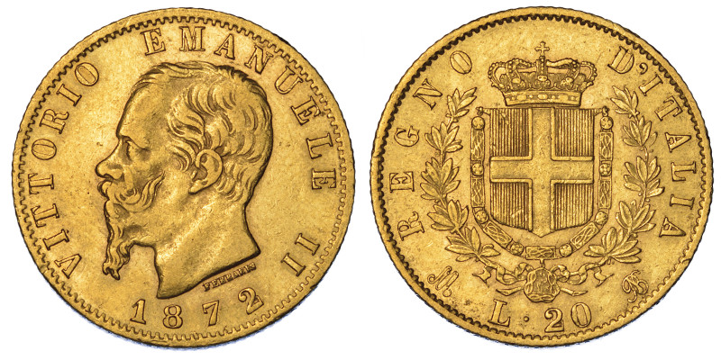 REGNO D’ITALIA. VITTORIO EMANUELE II DI SAVOIA, 1861-1878., 20 Lire 1872. Milano...