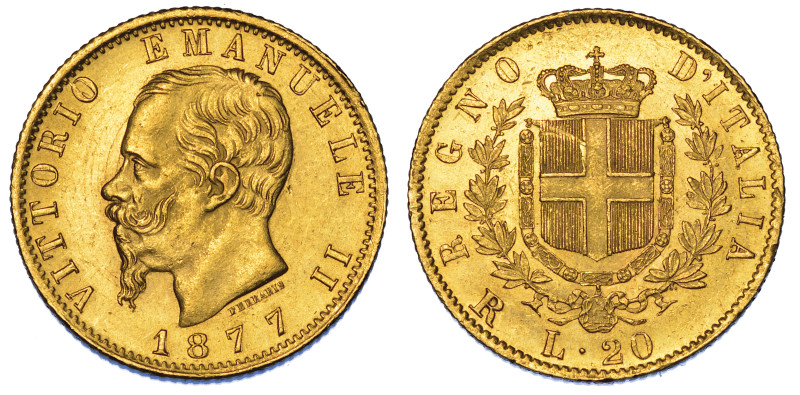 REGNO D'ITALIA. VITTORIO EMANUELE II DI SAVOIA, 1861-1878., 20 Lire 1877. Roma....