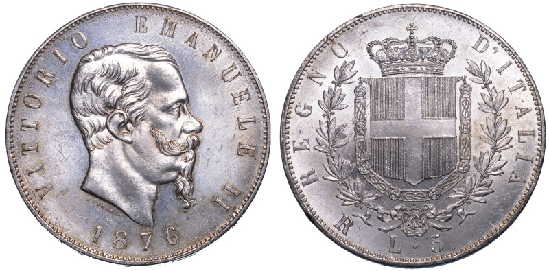 REGNO D’ITALIA. VITTORIO EMANUELE II DI SAVOIA, 1861-1878., 5 Lire 1876. Roma.
...