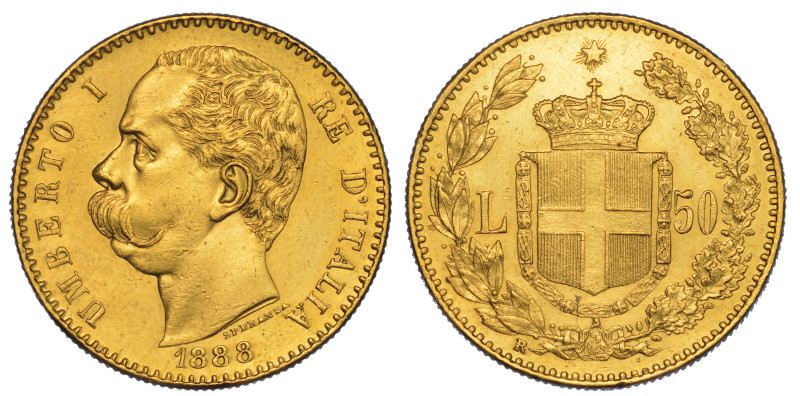 REGNO D'ITALIA. UMBERTO I DI SAVOIA, 1878-1900., 50 Lire 1888.

Testa a s. R/ ...