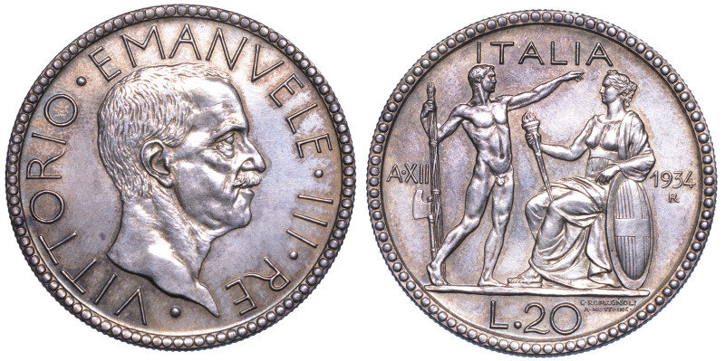 REGNO D’ITALIA. VITTORIO EMANUELE III DI SAVOIA, 1900-1946., 20 lire 1934/XII. L...