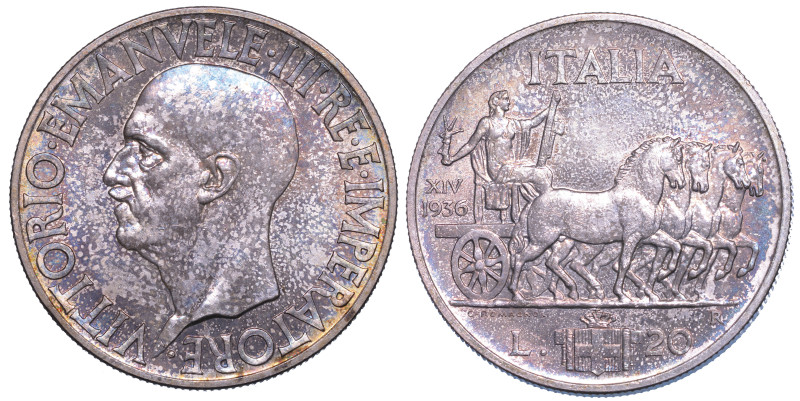 REGNO D’ITALIA. VITTORIO EMANUELE III DI SAVOIA, 1900-1946., 20 Lire 1936/A. XIV...