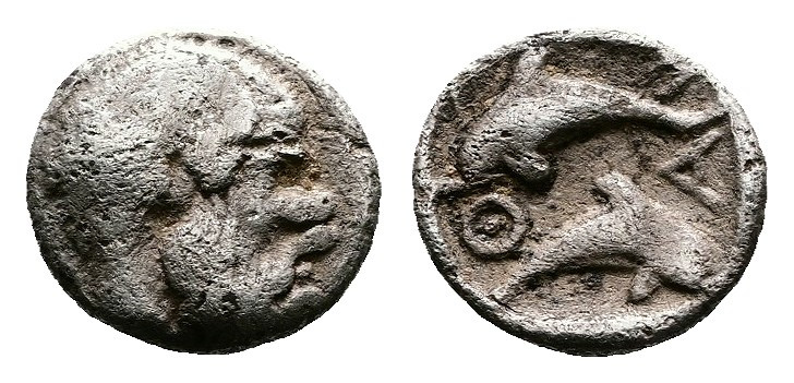 Islands off Thrace, Thasos, circa 412-404 BC. AR Tritartemorion (8 mm. 0,41 g). ...