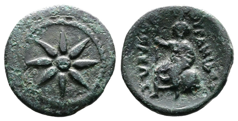 Macedon, Uranopolis. Circa 300 BC. AE (17 mm, 2,24 g.). Eight-pointed star and c...