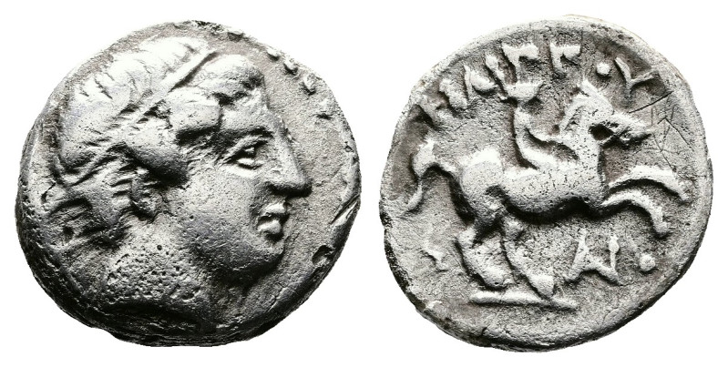Kings of Macedon. Philip II, 359-336 BC. AR 1/5 Tetradrachm (14 mm, 2.42 g.). Am...