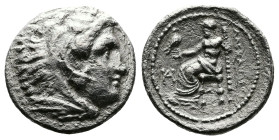 Kings of Macedon Alexander III 'the Great' 336-323 BC. AR Drachm (16mm, 3,92 g.) Miletos mint. Head of Herakles right, wearing lion skin. Rev. AΛEΞANΔ...