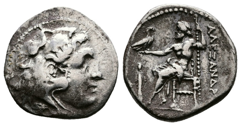 Kings of Macedon, Alexander III 'the Great'. AR Drachm (19mm, 3,99g.). Lampsakos...