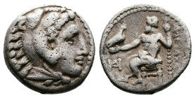 Kings of Macedon, Alexander III 'the Great' 336-323 BC. AR Drachm (16mm, 4,20 g.). Miletos. Head of Herakles right, wearing lion skin. Rev. AΛEΞANΔPOY...