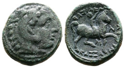 Kings of Macedon, Kassander 305-298 BC. AE (19mm, 6,53 g.). Pella or Amphipolis mint. Head of Herakles right, wearing lion skin. Rev. BAΣIΛEΩΣ KAΣΣANΔ...