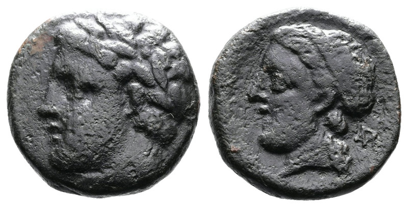 Thessaly, Gyrton, circa 340s-320s BC. Æ Trichalkon (18mm, 7.33 g, 8h). Laureate ...