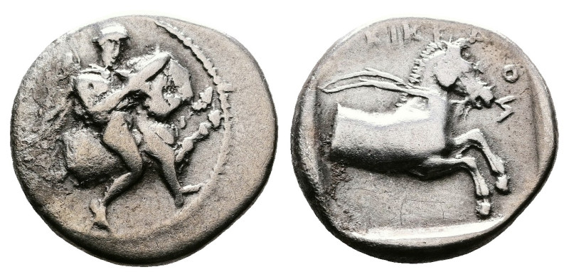 Thessaly, Trikka, circa 440-400 BC. AR Hemidrachm (15 mm, 2,71 g.). Youthful her...