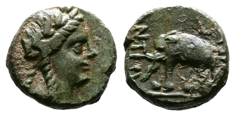 Seleukid Kingdom, Antiochos III 'the Great', 223-187 BC. AE (11mm, 1,60 g.). Sar...
