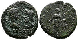 Moesia Inferior, Odessus, Gordian III 238-244 AD. AE Pentassarion (27mm, 13,69 g.). AYT K M ANT ΓOPΔIANOC Confronted busts of Gordian III and Serapis....