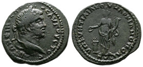 Moesia Inferior, Marcianopolis, Caracalla, 198-217 AD. AE (26mm. 10,25 g.). Quintillianus, consular legate. ANTΩNEINOC ΠIOC AVΓOVCTOC. Laureate head r...