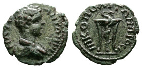 Moesia Inferior, Nicopolis ad Istrum, Caracalla, 198-217 AD. AE Assarion (17 mm, 2,06 g.). ΑΥ Κ Μ ΑΥ ΑΝΤΩΝΙΝ Laureate and cuirassed bust right. Rev. Ν...