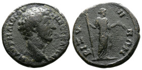 Thrace, Bizya, Marcus Aurelius, 161-180 AD. AE (23mm, 9,69 g.). M ΑYΡΗΛΙΟϹ ΟYΗΡΟϹ ΚΑΙϹΑΡ Bare head of marcus Aurelius right. Rev. BIZY-HNΩN Demeter st...