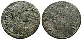 Caeia, Alabanda, Caracalla, 198-217 AD. AE (25 mm, 8,11 g.). AY K M AYP ANTΩNINOC Laureate and cuirassed bust of Caracalla to right, seen from behind....