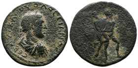 Cilicia, Tarsos, Volusian, 251-253 AD. AE (32mm, 17,99 g.). ΑΥΤ ΚΑΙ ΟΥΟΛΟCΤΙΑΝΟϹ ϹΕΒ laureate, draped and cuirassed bust of Volusian, right, seen from...
