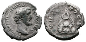 Provincial Cappadocia, Caesarea. Antoninus Pius. AR Drachm (18,8 mm. 3,63 g.). AD 138-139. AYTOK ANTωNEINOC CEBACTOC, laureate head right. Rev. YPATOC...