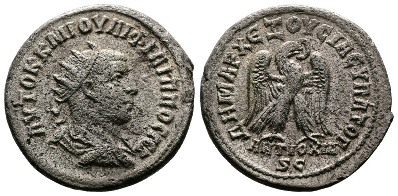 Seleucis and Pieria. Antioch. Philip II, 247-249 AD. Billon Tetradrachm (27 mm, ...