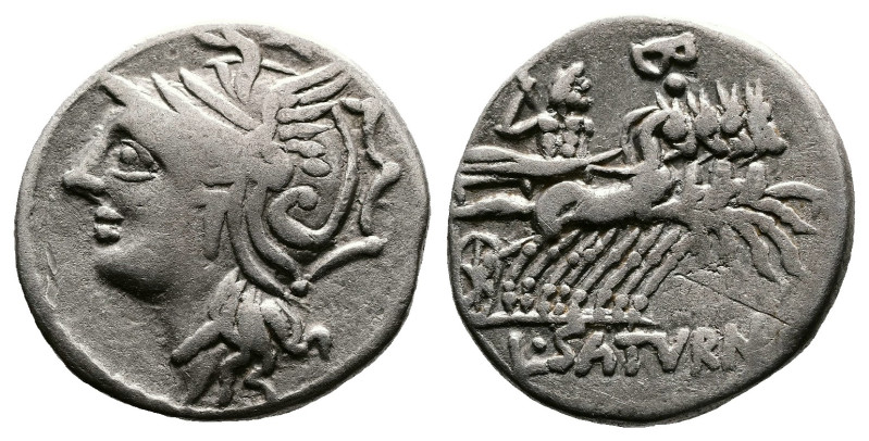 Lucius Appuleius Saturninus, 104 BC. AR Denarius (18 mm, 3,82 g). Rome. Head of ...