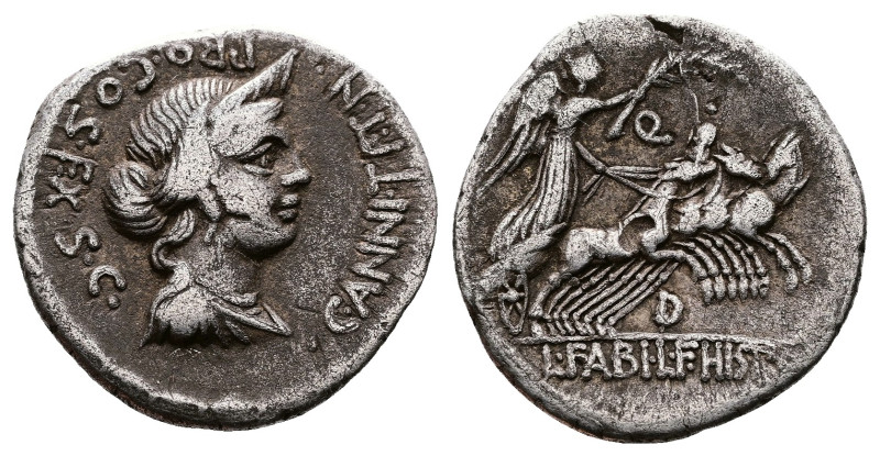 C. Annius T. f. T. n. and L. Fabius L. f. Hispaniensis AR Denarius (19mm, 3,54 g...