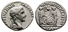 Augustus, 27 BC-14 AD. AR Denarius (17 mm. 3,68 g.). Lyons mint. CAESAR AVGVSTVS DIVI F PATER PATRIAE, laureate head right. Rev. AVGVSTI F COS DESIG P...