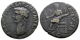 Claudius, 41-54 AD. AE Dupondius (26 mm, 9,14 g.), Rome, 41-42 AD. TI CLAVDIVS CAESAR AVG P M TR P IMP Bare head of Claudius to left. Rev. CERES AVGVS...