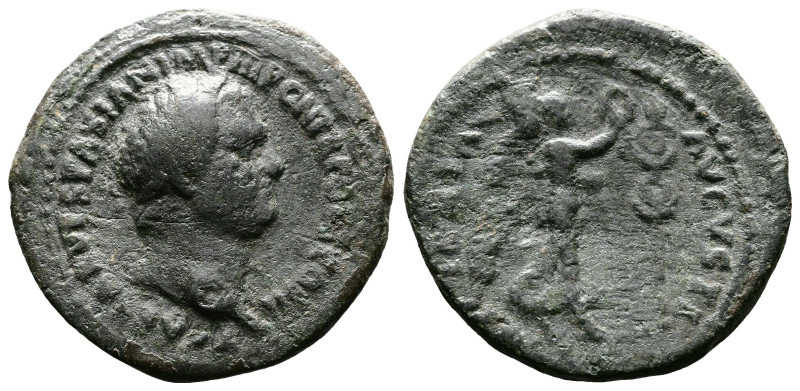 Titus, as Caesar, 69-79 AD. AE As (28 mm, 6,94 g.). Rome, July 73 AD. T CAESAR V...