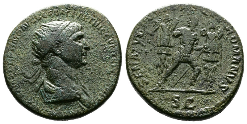 Trajan, 98-117 AD, AE Dupondius (26mm, 12,13 g.). Rome, 116-117 AD, IMP CAES NER...