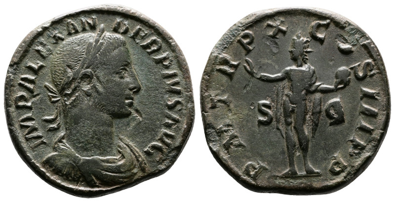 Severus Alexander, 222-235 AD. AE Sestertius (29mm, 19,07 g.). Rome, IMP ALEXAND...