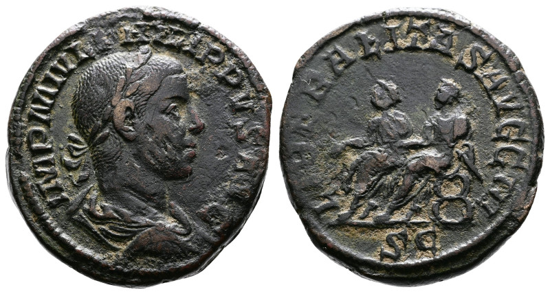 Philip II, as Augustus, 247-249 AD. AE Sestertius (30mm, 18,94 g.). Rome, 246-24...