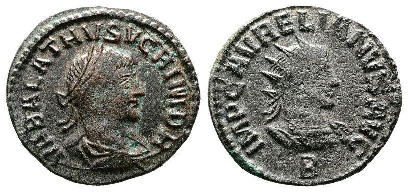 Aurelian with Vabalathus 270-275 AD. AE Antoninianus (20mm, 4,93 g.). Antioch IM...