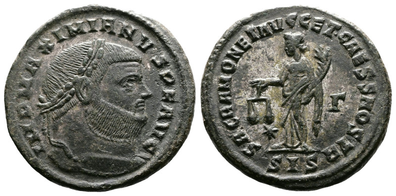 Maximianus Herculius, First reign, 286-305 AD. AE Follis ( 28mm, 9,72 g.). Sisci...