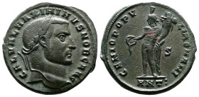 Galerius, as Caesar, 293-305 AD. AE Follis (26 mm, 11,46 g.). Antioch, 304-305 AD. GAL VAL MAXIMIANVS NOB CAES Laureate head of Galerius to right. Rev...