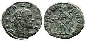 Severus II, 306-307 AD. AE 1/4 Follis (19 mm. 2,00 g.). Siscia. FL VAL SEVERVS NOB C, laureate bust of Severus II to right. Rev. GENIO POPVLI ROMANI /...