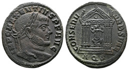 Maxentius, 307-312 AD. AE Follis (25 mm, 7,20 g.). Aquileia, Autumn 307-309 / 310 AD. IMP C MAXENTIVS P F AVG Laureate head of Maxentius to right. Rev...