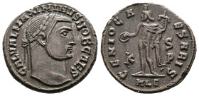 Maximinus II, as Caesar, 305-309 AD. AE Follis (22 mm, 6,46 g.). Alexandria, 308-309 AD. GAL VAL MAXIMINVS NOB CAES Laureate head of Maximinus II to r...