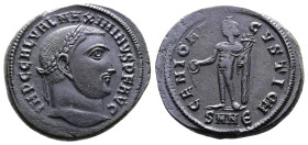 Maximinus II, AD 312-313. AE Follis. (22,2 mm. 8,31 g.). Nicomedia. IMP C GAL VAL MAXIMINVS PF AVG, laureate head of Maximinus II right. Rev. GENIO AV...