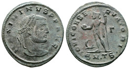 Maximinus II Daia, 310-313 AD. Silvered Bronze Follis (25 mm, 4,66 g.). Thessalonica, 312 AD. MAXIMINVS P F AVG, laureate head of Maximinus II right. ...