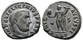 Licinius I, 308-324 AD. AE Follis (20 mm, 4,25 g.). Antioch, 312 AD. IMP C LIC LICINNIVS P F AVG Laureate head of Licinius I to right. Rev. GENIO AVGV...