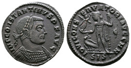 Constantine I the 'Great', 307/310-337 AD. AE Follis (22 mm, 3,27 g.). Siscia, IMP CONSTANTINVS P F AVG, laureate and cuirassed bust of Constantine I ...