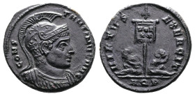 Constantine I, 307/310-337 AD. AE Follis (17 mm, 3,09 g.). Aquileia, 320 AD. CONSTAN-TINVS AVG Cuirassed bust of Constantine I to right, wearing crest...
