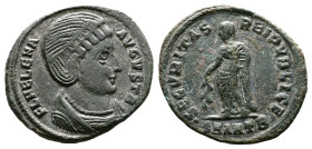 Helena, 324-328/30 AD. (mother of Constantine I the Great) AE Follis (20 mm, 2,66 g.). struck under Constantine I, Antioch, 2nd officina (B), 327-329 ...