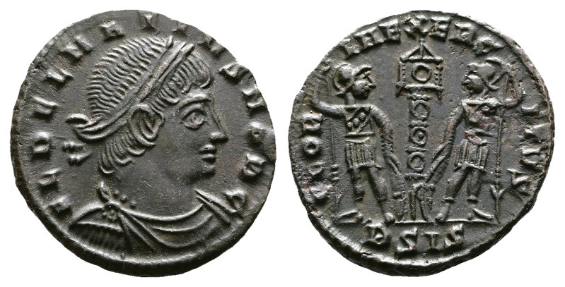 Delmatius, as Caesar, 335-337 AD. AE Follis (17mm, 1,57 g.). Siscia, 336-337 AD....