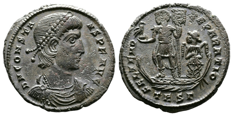 Constans, 337-350 AD. AE Centenionalis (23 mm, 6,26 g.). Thessalonica. DN CONSTA...