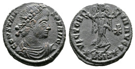 Constans, 337-350 AD. AE (16 mm, 1,81 g.). Siscia, 347 AD. CONSTANS P F AVG, rosette-diademed, draped and cuirassed bust of Constans to right. VICTORI...