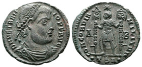 Vetranio, 350 AD. Bronze Silvered Centenionalis (24mm, 4,29 g.) Thessalonica. D N VETRANIO P F AVG. Laureate, draped and cuirassed bust right. Rev. CO...